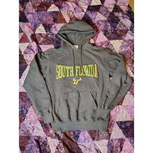 USF University of South Florida Bulls Hoodie Mens Small Grey Cotton